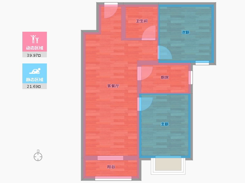 北京-北京市-颐璟万和2栋,4栋85m²-54.21-户型库-动静分区