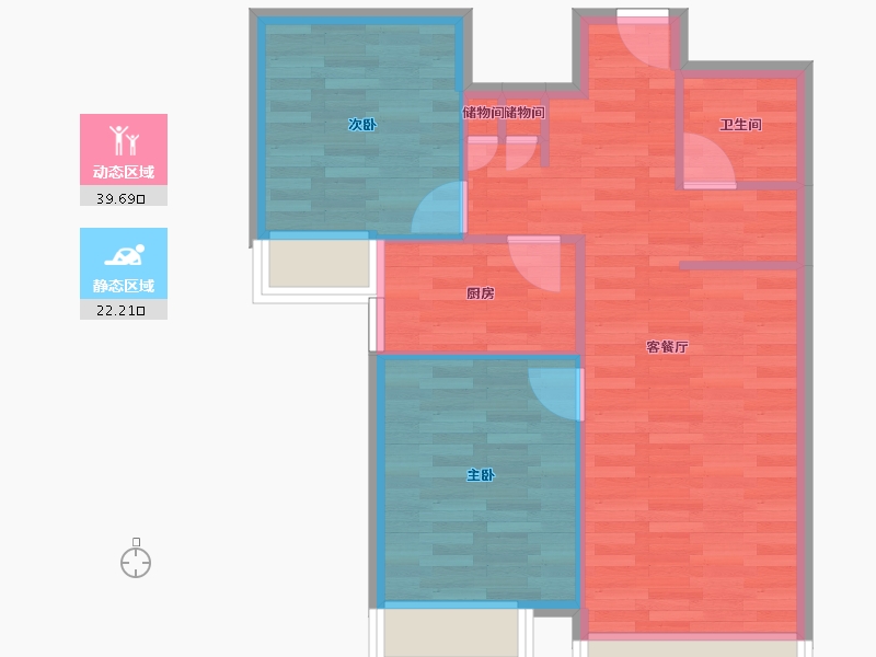 北京-北京市-招商雍合府06-3号楼,06-4号楼,08-4号楼,08-5号楼,08-6号楼88m-55.63-户型库-动静分区