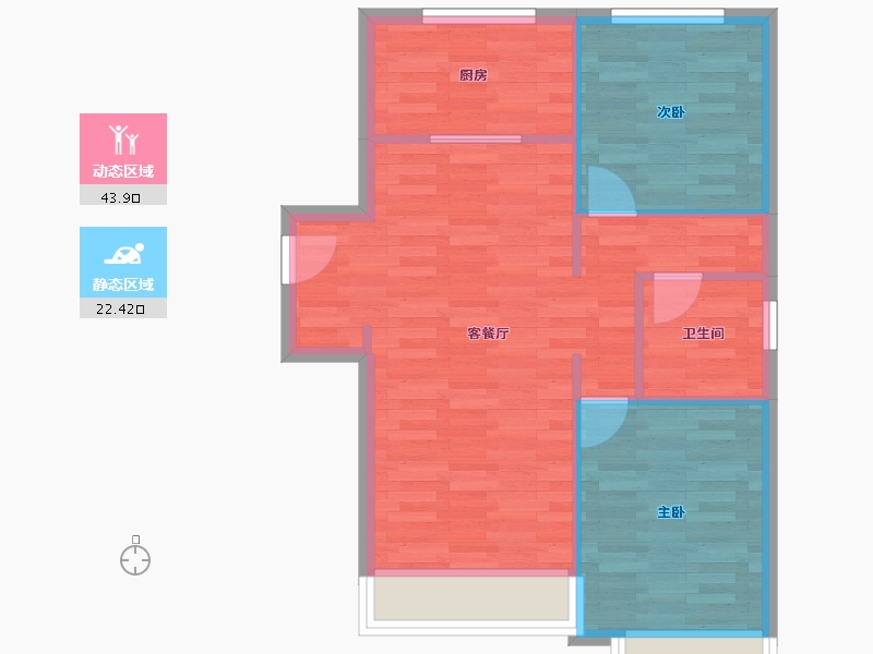 北京-北京市-招商雍合府06-2号楼86m²-60.02-户型库-动静分区