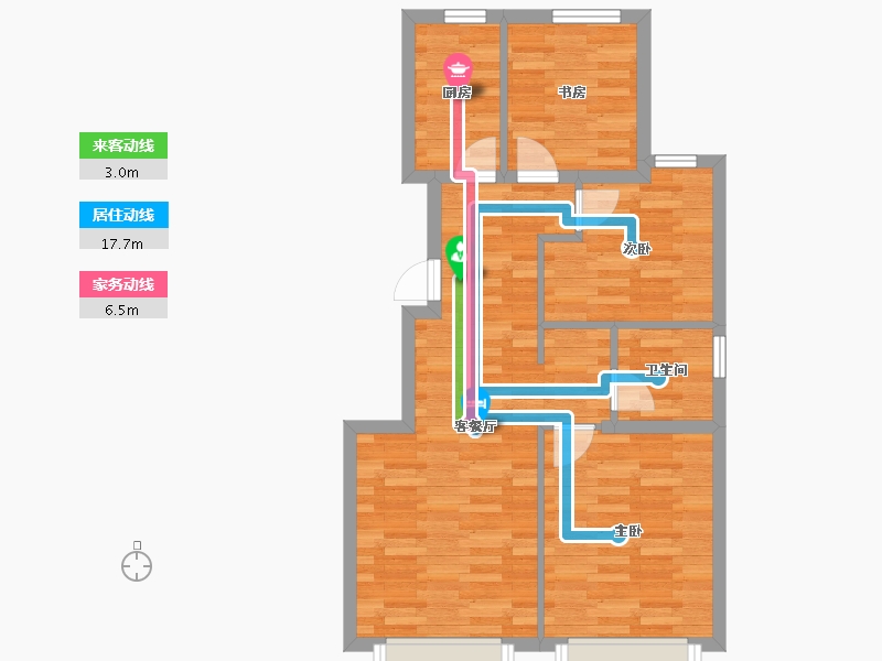 北京-北京市-金隅学府1号楼,6号楼,7号楼89m²-63.48-户型库-动静线