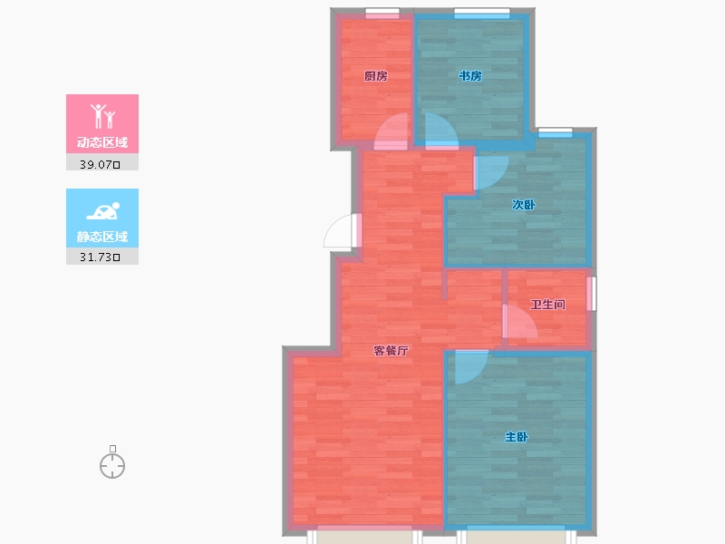 北京-北京市-金隅学府1号楼,6号楼,7号楼89m²-63.48-户型库-动静分区