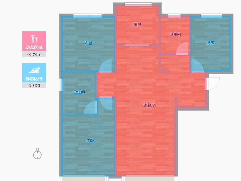 北京-北京市-招商雍合府08-1号楼,06-2号楼118m²-83.05-户型库-动静分区