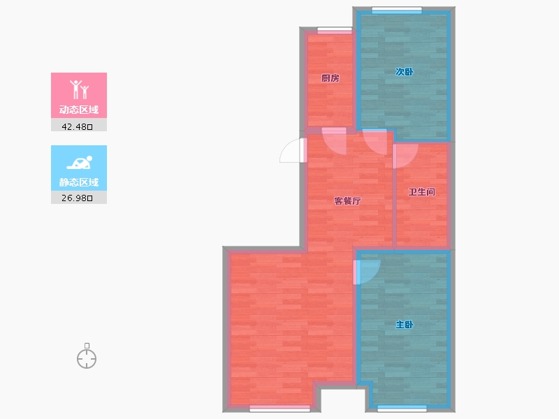 北京-北京市-水岸雁栖31号楼,32号楼,34号楼,35号楼,38号楼,39号楼,40号楼-61.79-户型库-动静分区