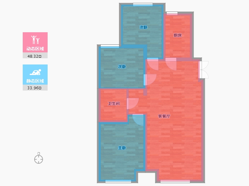 北京-北京市-水岸雁栖31号楼,32号楼,34号楼,35号楼,38号楼,39号楼,40号楼-73.59-户型库-动静分区