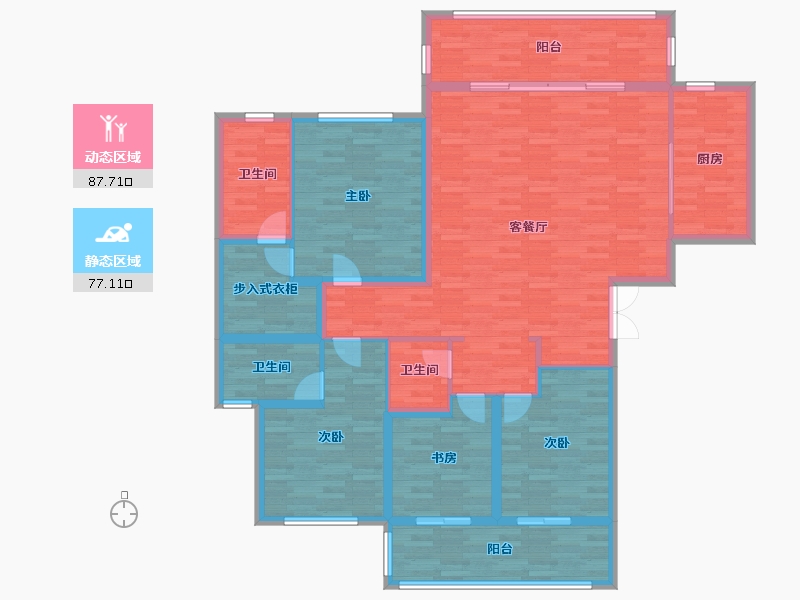 湖南省-长沙市-梅溪湖金茂湾-149.35-户型库-动静分区