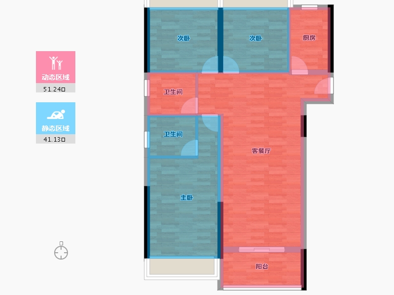 河南省-商丘市-雍景台-82.99-户型库-动静分区