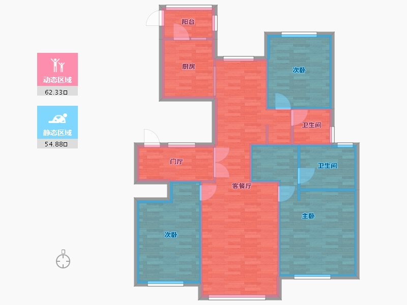 北京-北京市-北京城建国誉府143M2-106.45-户型库-动静分区