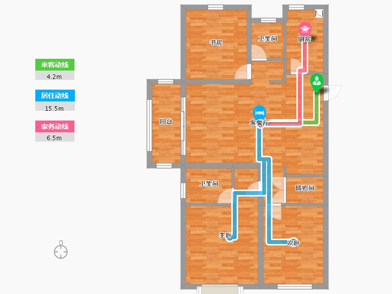 江苏省-淮安市-桃源名府-99.27-户型库-动静线