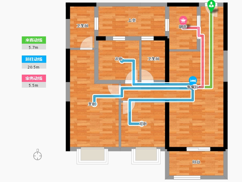 湖北省-宜昌市-宜昌碧桂园-86.64-户型库-动静线