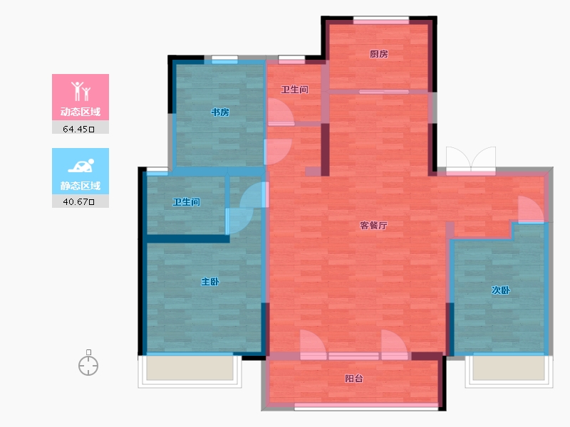 山东省-济宁市-星语城-93.88-户型库-动静分区