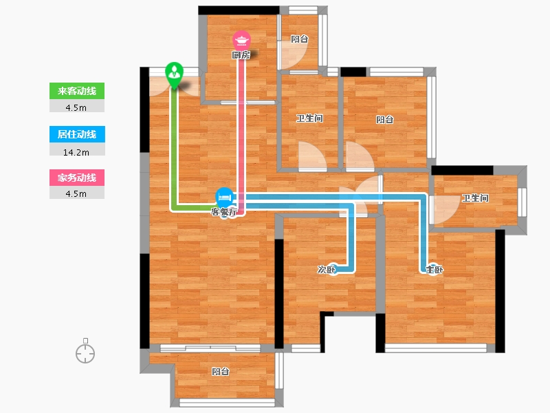 广东省-惠州市-佳兆业时代·可园-71.07-户型库-动静线