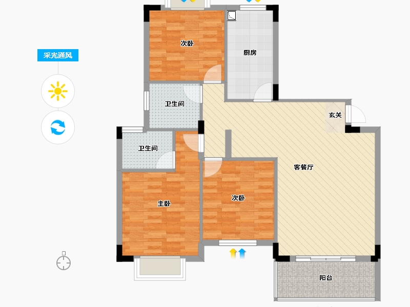 江西省-鹰潭市-信江国际-95.30-户型库-采光通风