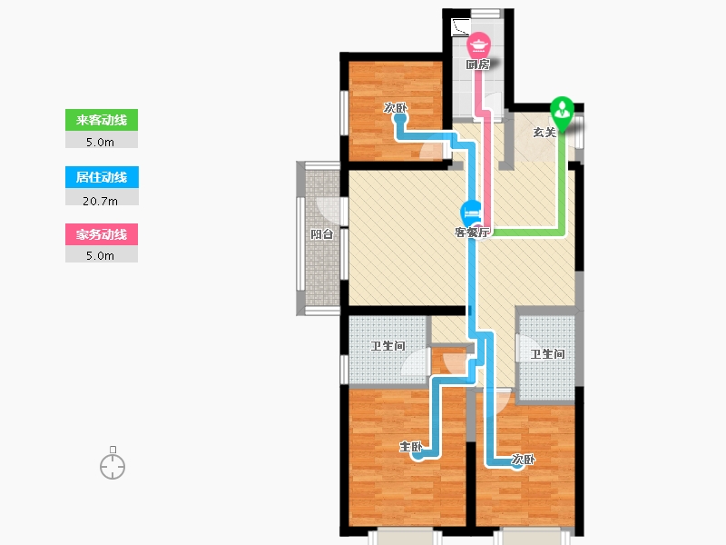 山西省-太原市-太原华润中海凯旋门-77.40-户型库-动静线