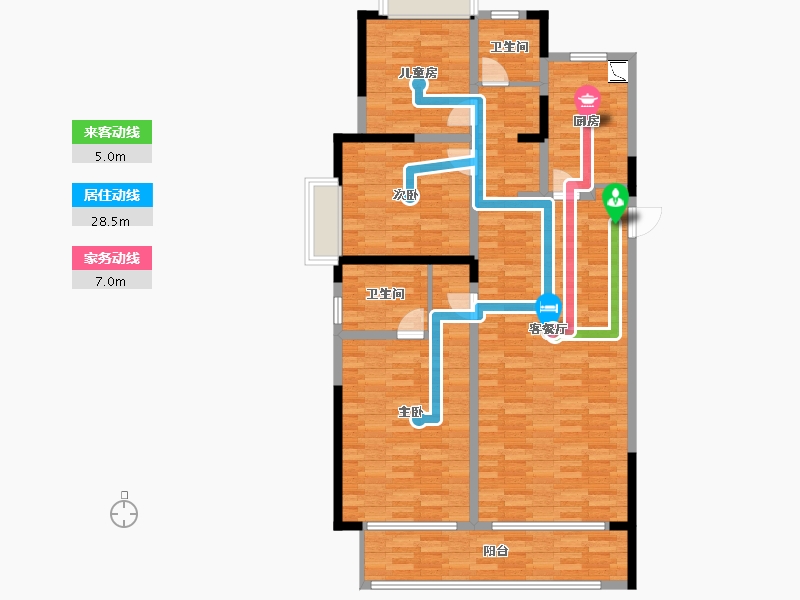 湖南省-长沙市-吾悦广场-120.01-户型库-动静线