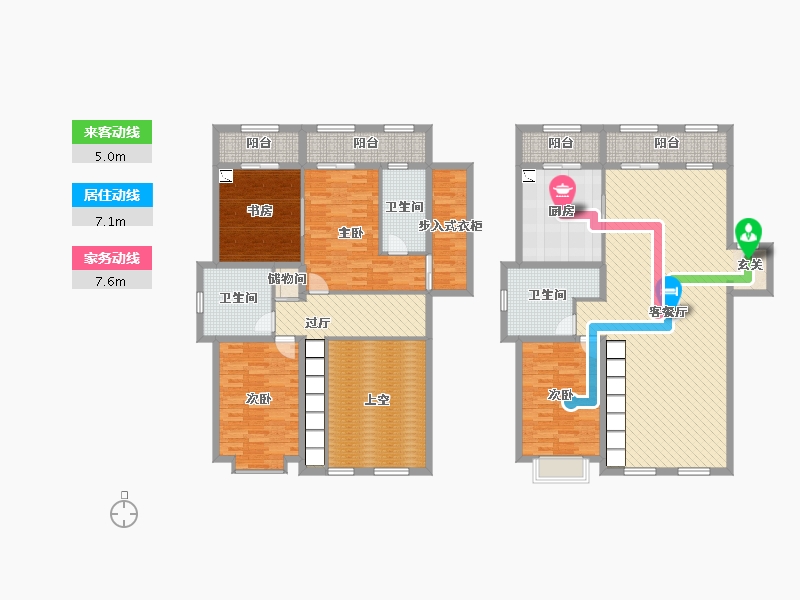 内蒙古自治区-呼和浩特市-香墅嶺西区-211.64-户型库-动静线