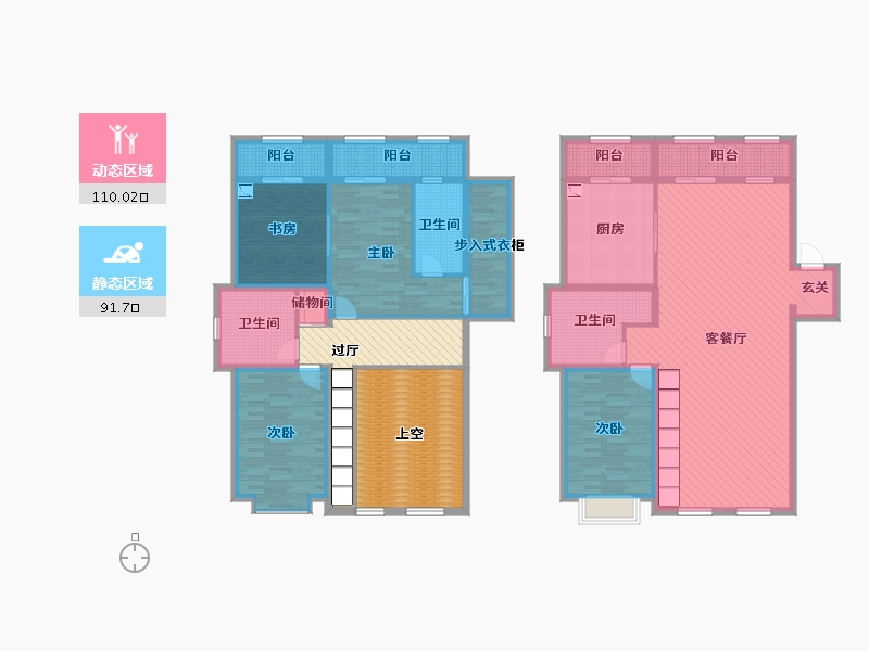 内蒙古自治区-呼和浩特市-香墅嶺西区-211.64-户型库-动静分区