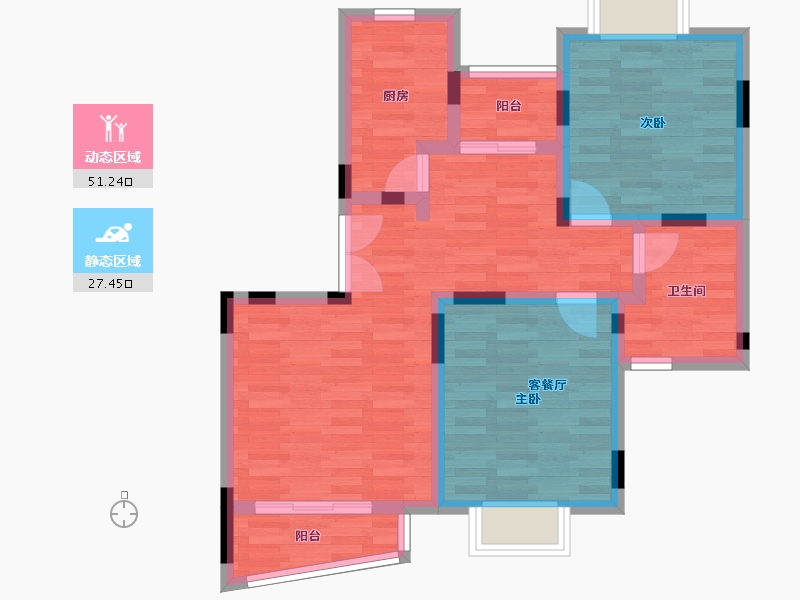 上海-上海市-新梅共和城-69.22-户型库-动静分区