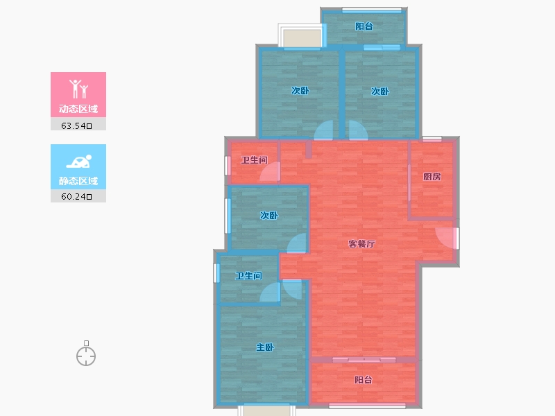 福建省-泉州市-晋江世茂御龙府-112.01-户型库-动静分区