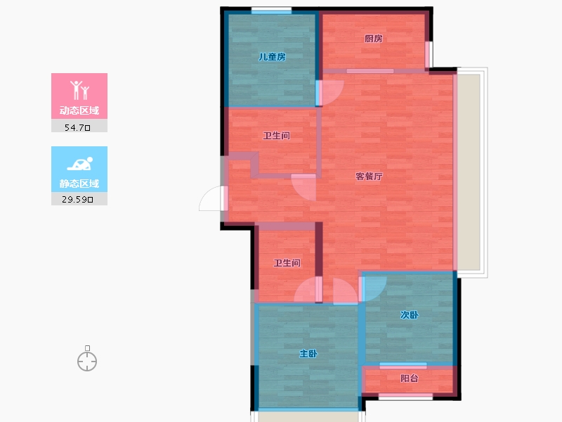 北京-北京市-旭辉城5号楼116M2-74.91-户型库-动静分区