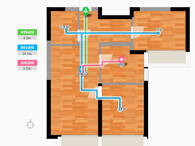 北京-北京市-旭辉城8号楼75M2-53.03-户型库-动静线