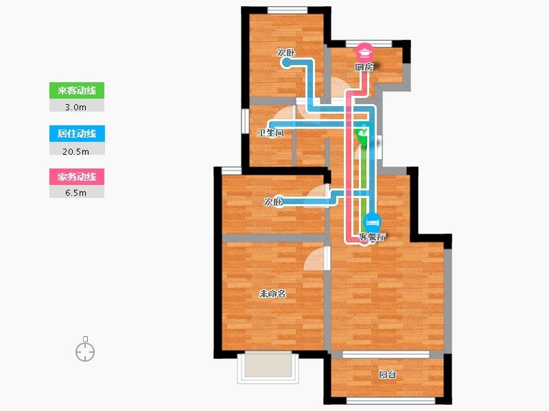 北京-北京市-中海京西里87M2-60.61-户型库-动静线