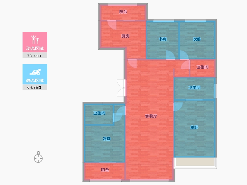 北京-北京市-现房12号楼（原2号楼）,3号楼,现房18号楼,现房19号楼,8号楼,9号楼,-126.53-户型库-动静分区