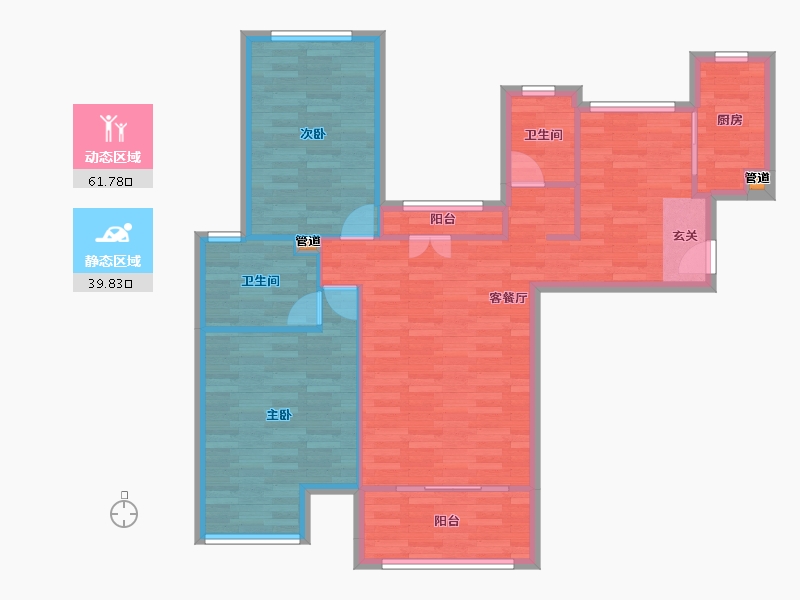 北京-北京市-都丽华府3号楼,5号楼133m²-92.23-户型库-动静分区