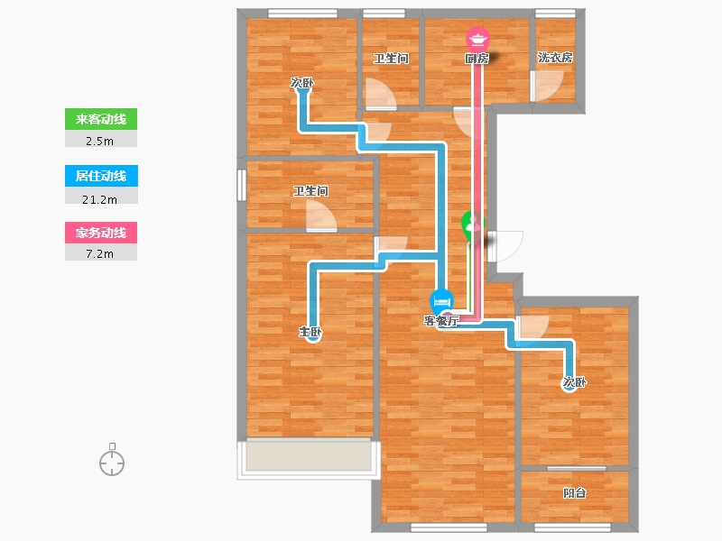 北京-北京市-中粮京西祥云现房4号楼,现房21号楼,现房20号楼115M2-92.22-户型库-动静线