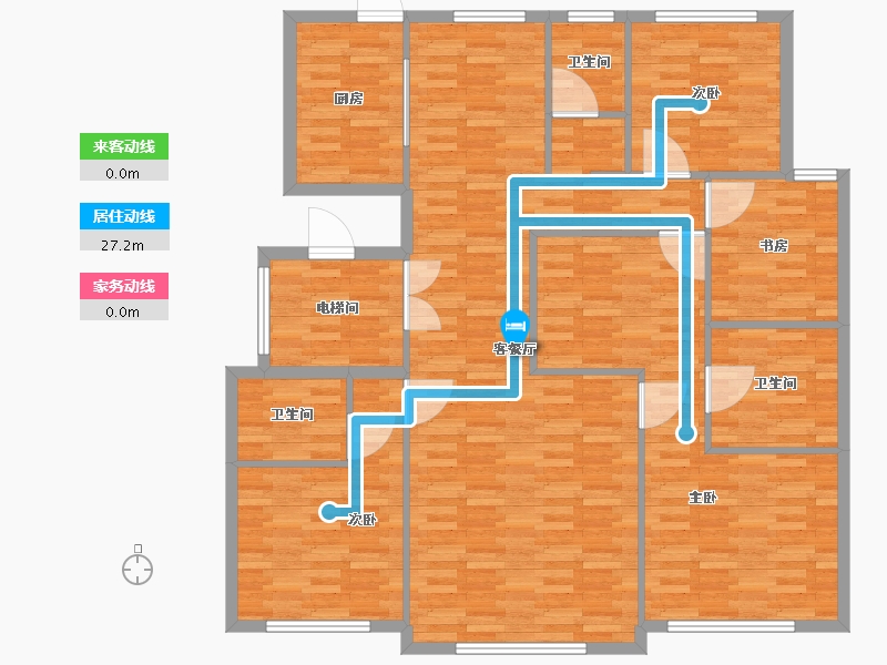 北京-北京市-北京城建国誉府A16号楼176M2-140.80-户型库-动静线