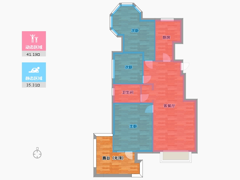 北京-北京市-北京城建琨廷1号楼,B-2号楼,3号楼,5号楼,8号楼,9号楼,11号楼,-78.40-户型库-动静分区