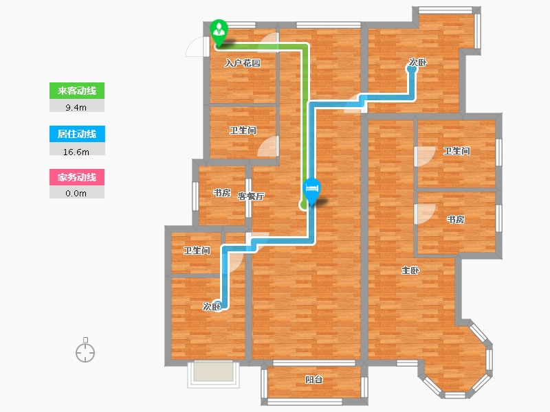 北京-北京市-北京城建琨廷B-15号楼176M2-139.81-户型库-动静线