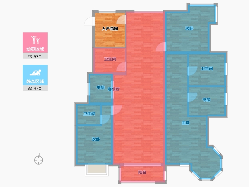 北京-北京市-北京城建琨廷B-15号楼176M2-139.81-户型库-动静分区