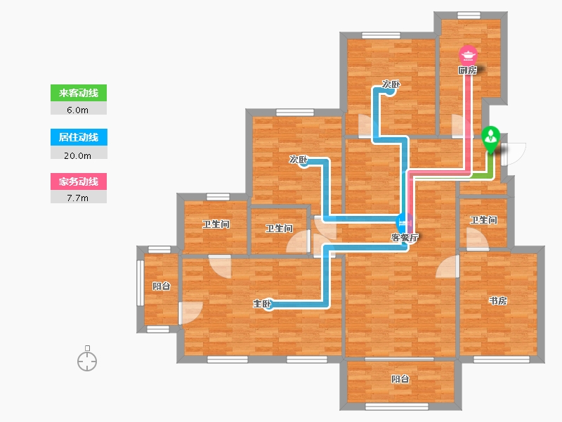 北京-北京市-观山源墅B1号楼150M2-111.68-户型库-动静线