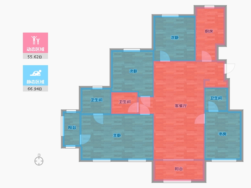 北京-北京市-观山源墅B1号楼150M2-111.68-户型库-动静分区