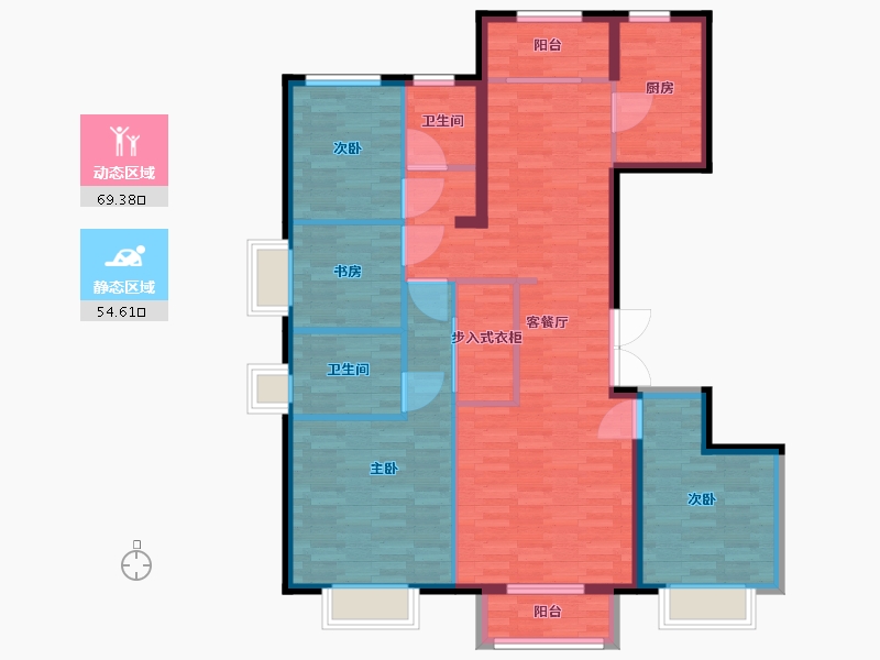 北京-北京市-华发中央公园139M2-111.21-户型库-动静分区