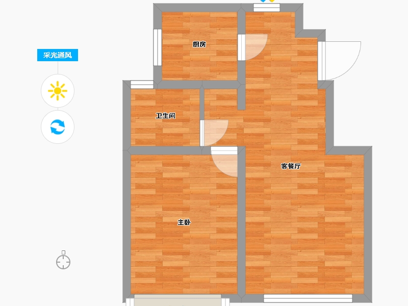 北京-北京市-金地大湖风华3,5,6号楼67M2-49.12-户型库-采光通风