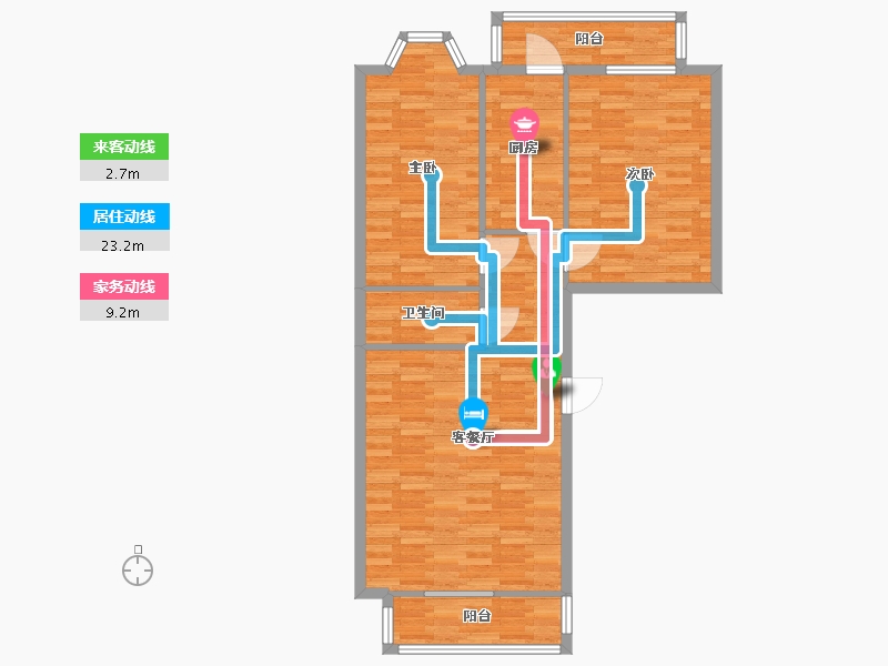 北京-北京市-世界名园1号楼110M2.jpg.1000x-88.00-户型库-动静线