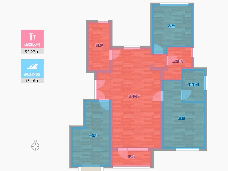 北京-北京市-天恒京西悦府3,4号楼120M2-87.37-户型库-动静分区