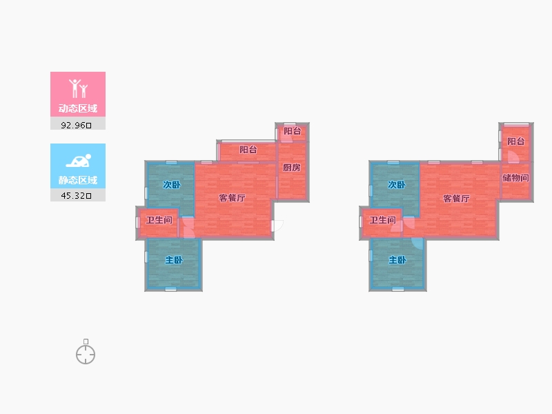 北京-北京市-首创伊林郡155M2-124.23-户型库-动静分区