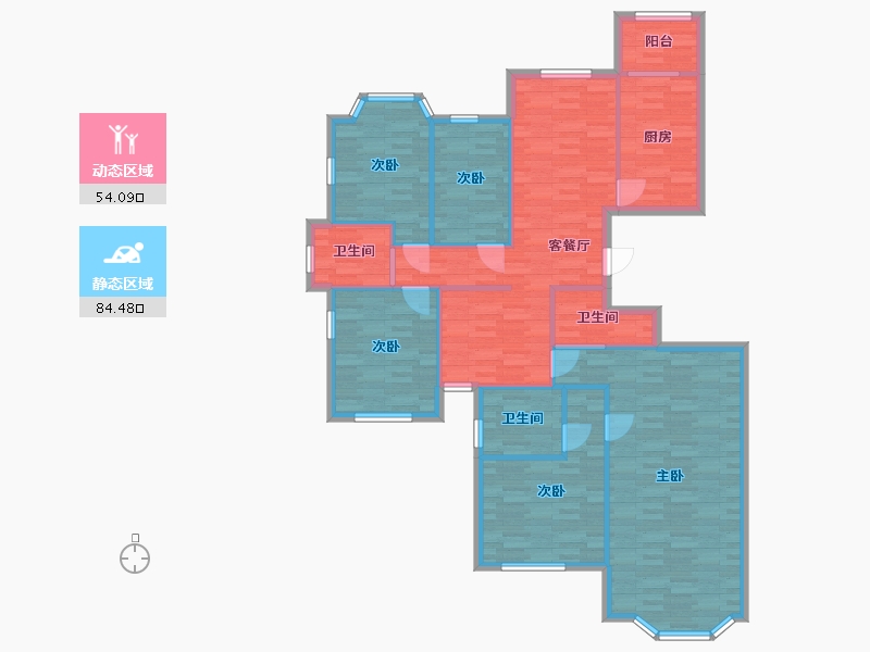 北京-北京市-首创伊林郡175M2-125.65-户型库-动静分区