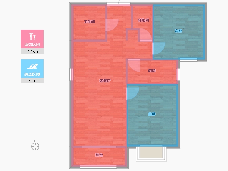 北京-北京市-天资华府2,64号楼93M2-67.89-户型库-动静分区