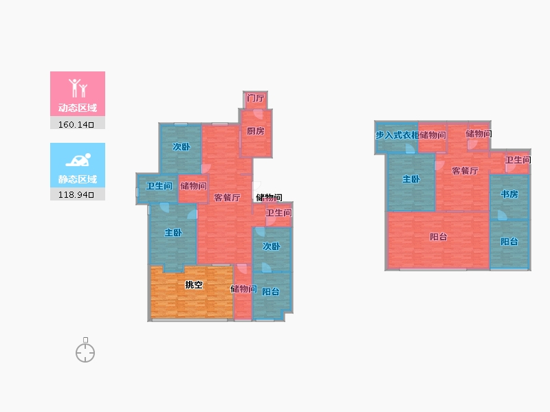 北京-北京市-五矿名品1,2,4,7,8,10，12,14号楼166M2-285.78-户型库-动静分区