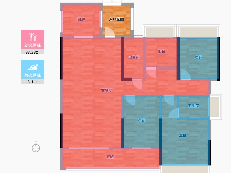 广东省-惠州市-民泰·九峰-119.38-户型库-动静分区