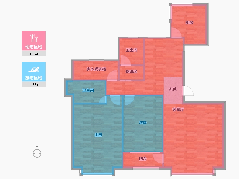 北京-北京市-都丽华府J户型145m²-102.17-户型库-动静分区