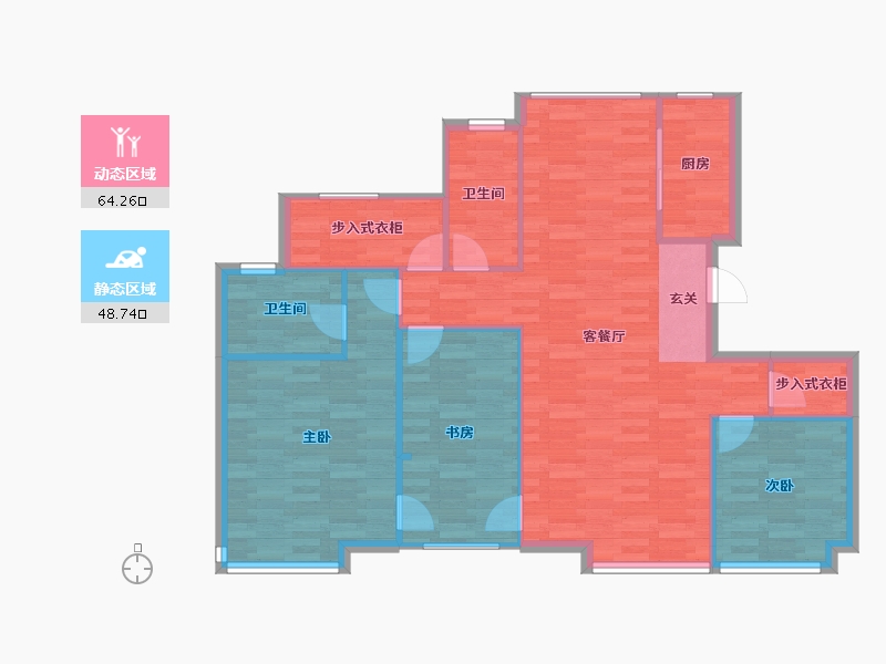 北京-北京市-都丽华府12号楼147m²-104.28-户型库-动静分区