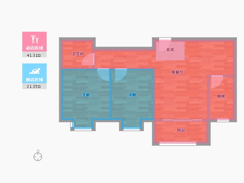 北京-北京市-京投发展璟悦府A2-02户型80m²-56.40-户型库-动静分区