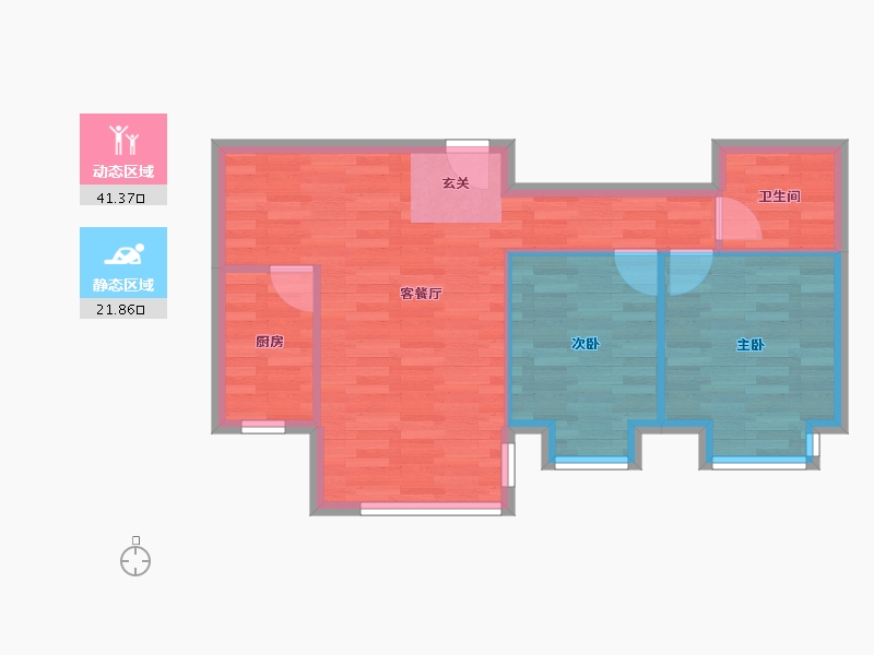 北京-北京市-京投发展璟悦府A2户型83m²-56.95-户型库-动静分区