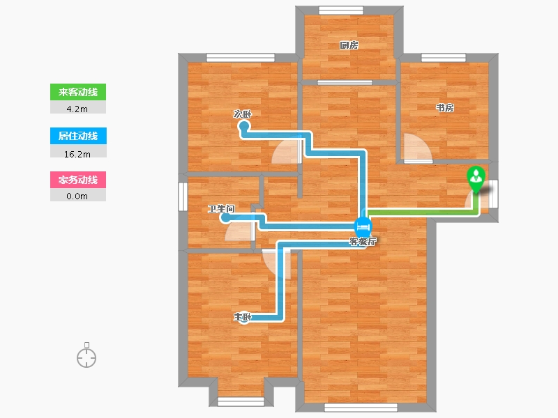 北京-北京市-京投发展璟悦府B1-02户型96m²-67.92-户型库-动静线