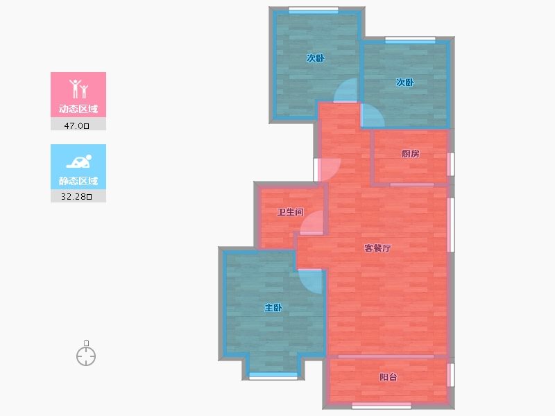 北京-北京市-京投发展璟悦府B5-02户型102m²-71.38-户型库-动静分区