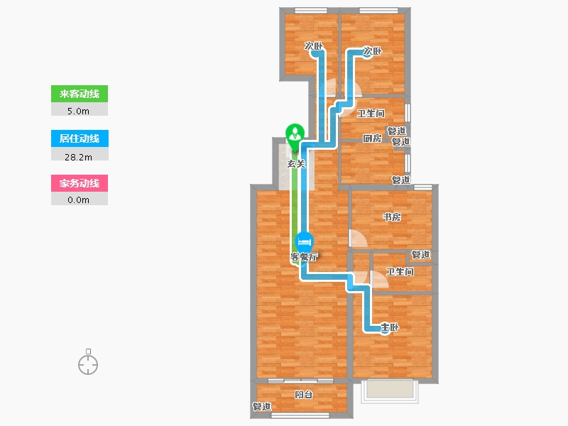 北京-北京市-碧桂园世奥龙鼎YJ户型135m²-100.60-户型库-动静线